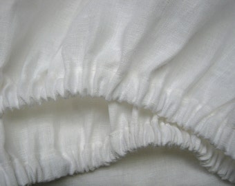 Linen Fitted Sheet Single Double Queen King Super King Natural  Pure 100% Flax Bedding Deep Pocket - UK Australia NZ Sizes