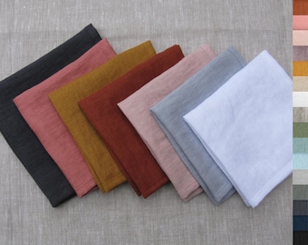 Linen Napkins, Wedding Napkins, Soft Table Dinner Napkins, Washed Rustic Napkin Bulk, Original Gift, Large size Napkins