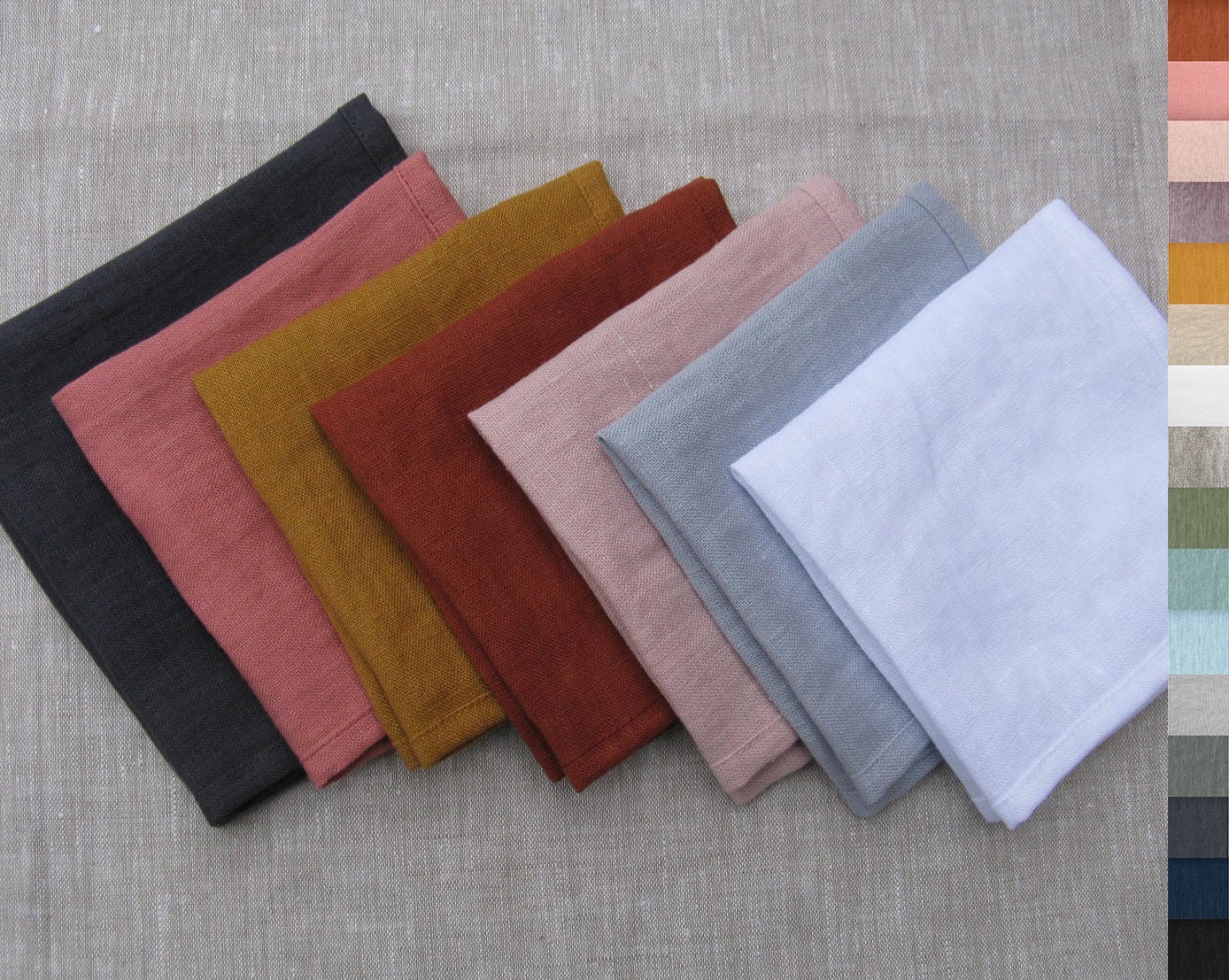 Natural linen napkin Napkin made of stonewashed linen Natural linen napkin Napkin made of stonewashed linen