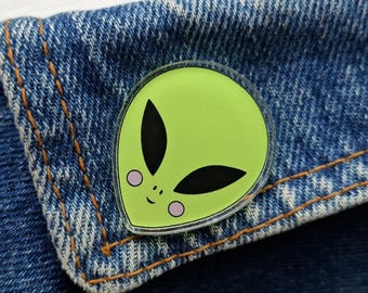 Alien acrylic pin badge