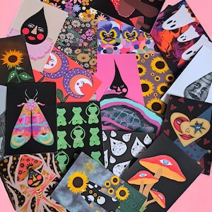 Carte postale Lucky dip - Cartes postales colorées d'art psychédélique