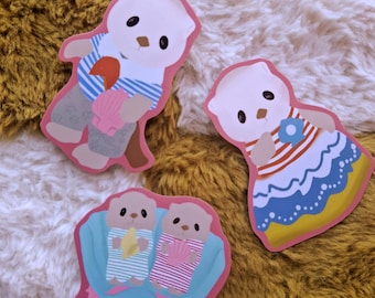 Sea Otter family critter sticker pack