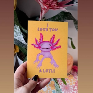 Axolotl Valentines Card