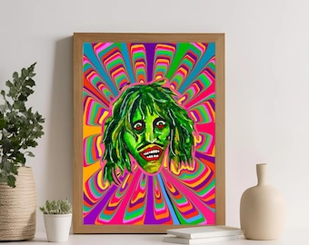 Mighty Boosh Inspired Old Gregg psychedelic print A4