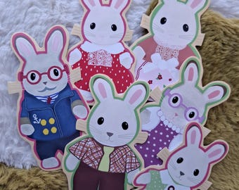 Rabbit family critter sticker pack