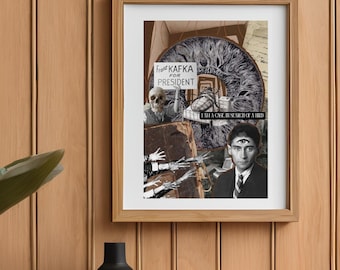 Impresión collage de Franz Kafka A4
