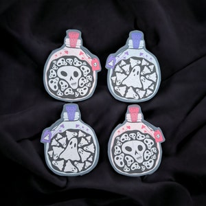 Skull and Ghost in bottle stickers