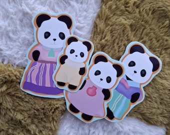 Panda family critter sticker pack
