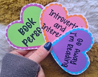 Heart Books Sticker