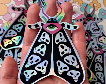 Skull Moth Sticker