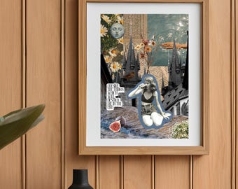 Sylvia Plath collage print A4