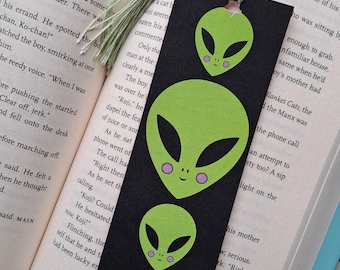 Green Alien Bookmark with Tassel