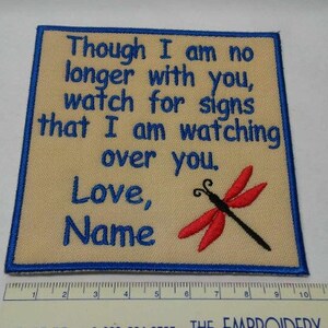 Memory patches, dragonfly, butterfly, ladybug, personalized, embroidered, sew-on