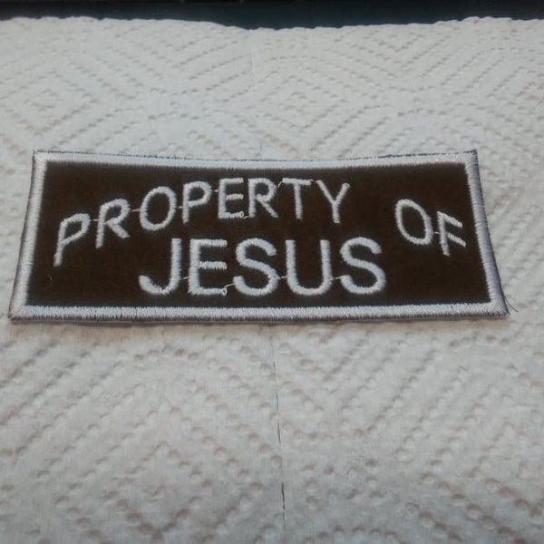 Property Of Jesus patch, Embroidered, Sew-On, Biker, Christian, Religious