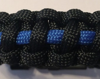 FREE SHIPPING!! Thin Blue Line and other Blue Survival Paracord Bracelet