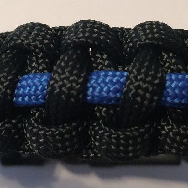 FREE SHIPPING!! Thin Blue Line and other Blue Survival Paracord Bracelet