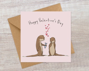 Cute little Otters Valentines Day card