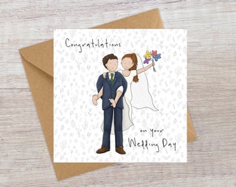 Congratulations on your wedding day | Wedding card | Mr and Mrs | cute wedding card