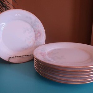 Noritake Fine China Salad Plates, Sweet Surprise Design, Set of 7, Vintage, China, Dinnerware