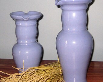 Vintage Hungarian Pottery Vase, Blue Vase, Double Spout Vase, Pitcher Vase, Pair of Vases
