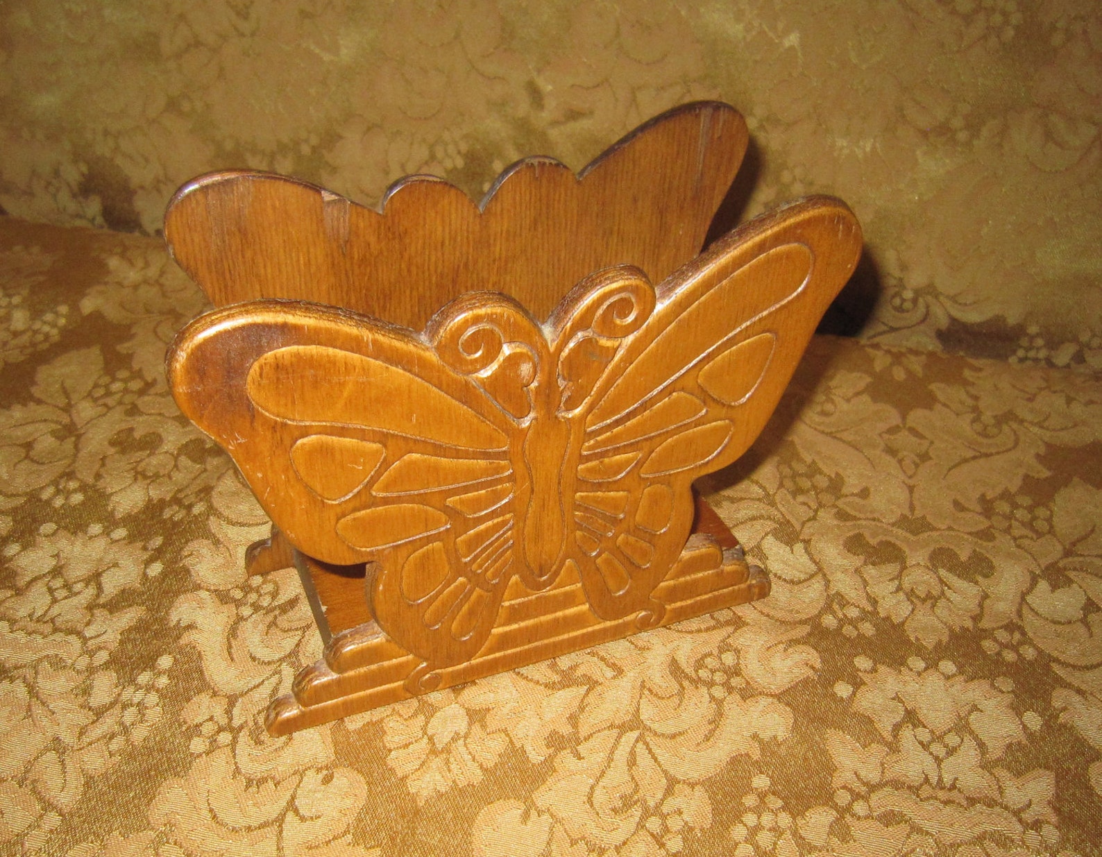 Vintage Butterfly Napkin Holder Wood Napkin Holder Mail Etsy