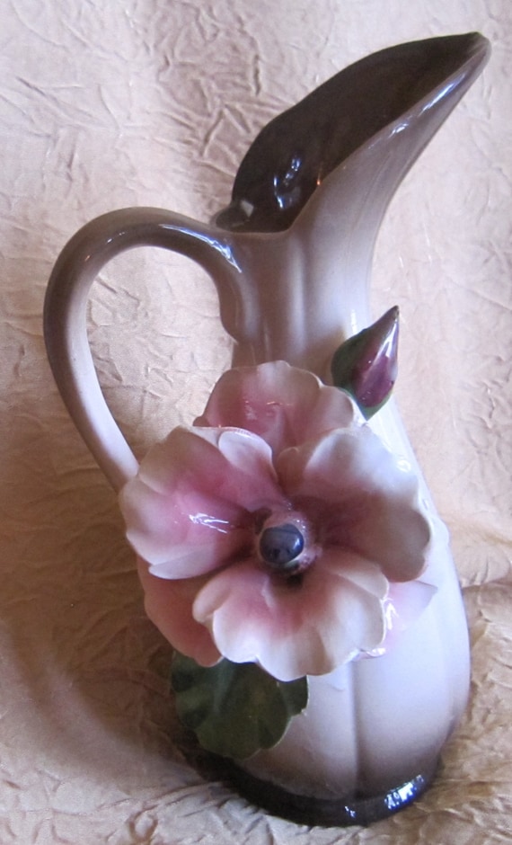 Capodimonte Floral Pitcher Porcelain Etsy