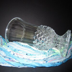 Vintage Footed Crystal Vase, American Brilliant Period Vase, Cut Crystal Footed Vase, Fluted Vase image 4