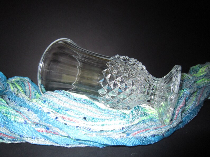 Vintage Footed Crystal Vase, American Brilliant Period Vase, Cut Crystal Footed Vase, Fluted Vase image 4