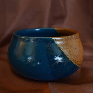 Vintage Handmade Blue/Brown Pottery Bowl
