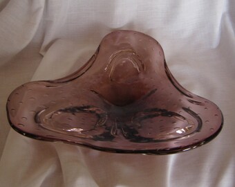 Vintage Hand Blown Murano Art Glass, Amethyst