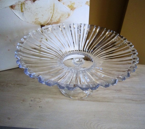 Vintage Pedestal Glass Fruit Bowl Compote Pedestal Bowl Etsy