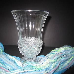 Vintage Footed Crystal Vase, American Brilliant Period Vase, Cut Crystal Footed Vase, Fluted Vase