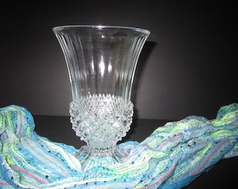 Vintage Footed Crystal Vase, American Brilliant Period Vase, Cut Crystal Footed Vase, Fluted Vase