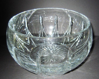 Vintage Crystal Bowl, Heavy Cut Lead Crystal Bowl, Centerpiece