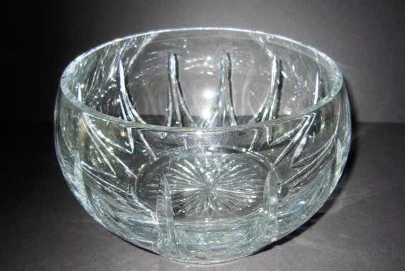 Vintage Crystal Bowl, Heavy Cut Lead Crystal Bowl, Centerpiece