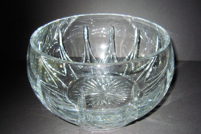 Vintage Crystal Bowl, Heavy Cut Lead Crystal Bowl, Centerpiece bild 1