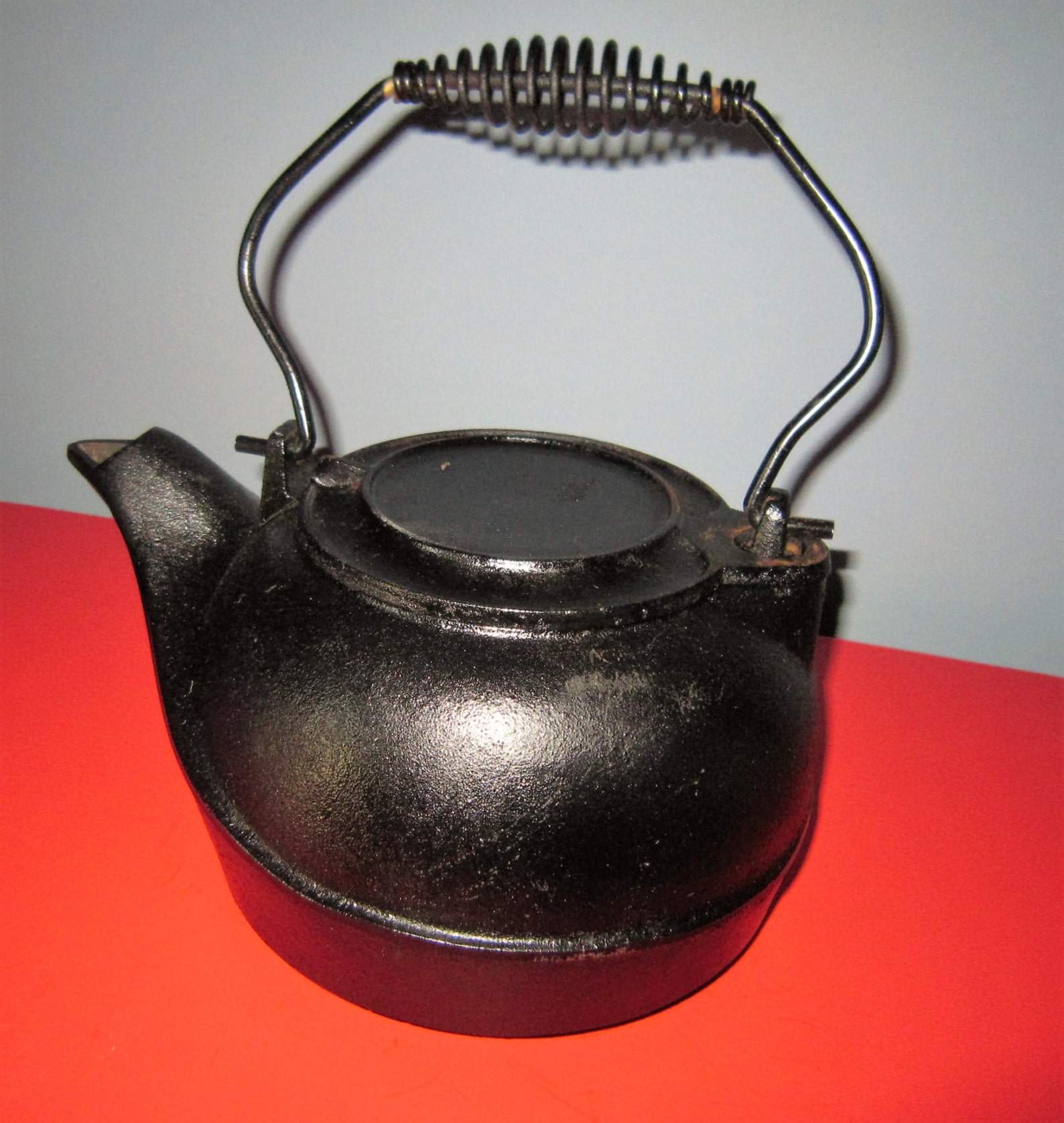 Vintage Cast Iron Tea Kettle Bird Beak Tea Kettle Coil Etsy