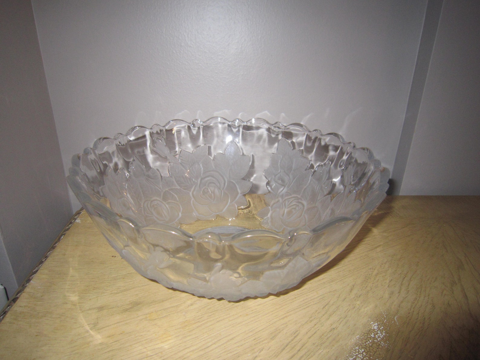 Vintage MIKASA STUDIO NOVA Glass Bowl Winter Rose Bowl Etsy