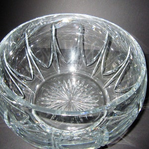 Vintage Crystal Bowl, Heavy Cut Lead Crystal Bowl, Centerpiece bild 3