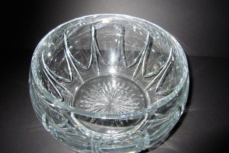 Vintage Crystal Bowl, Heavy Cut Lead Crystal Bowl, Centerpiece bild 3
