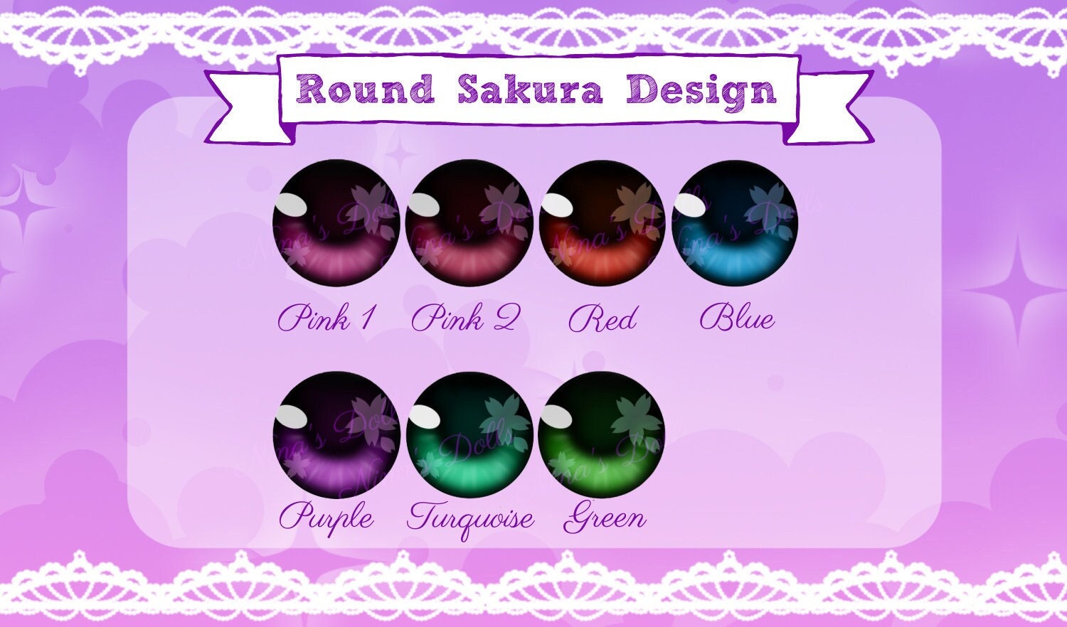 Anime Puppenaugen Dollfie Dream 8-10-12-14-16-20-22-24 mm Acrylharz Rundes Sakura Design