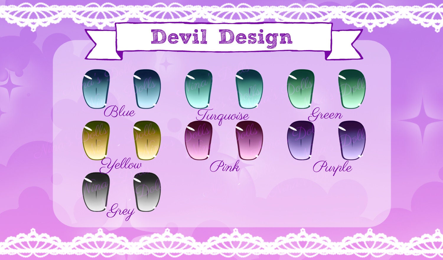 Acrylic Resin Anime Eyes Dollfie Dream 10-12-14-16-20-22-24 mm Devil Design