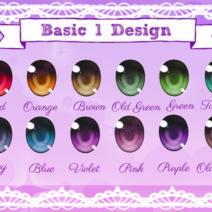 Acrylic Resin Anime Eyes Dollfie Dream 8-10-12-14-16-20-22-24 mm Basic 1