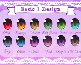 Acrylic Resin Anime Eyes Dollfie Dream 8-10-12-14-16-20-22-24 mm Basic 1