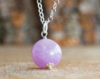 Kunzite Initial Pendant - Kunzite Necklace - Kunzite Choker - Personalized Gemstone Jewelry - Kunzite Jewelry -