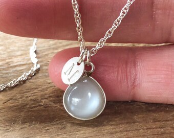 Gray Moonstone Necklace - June Birthstone Necklace - June Birthstone Jewelry - Gemini Necklace - Gift for Gemini - June Birthday Gift