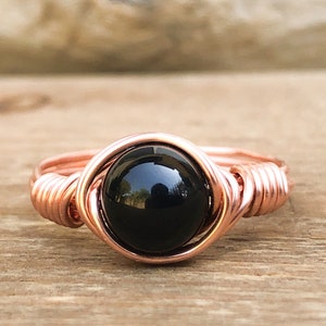 Black Tourmaline Protection Ring Black Tourmaline Jewelry October Birthstone Gift for Her Crystal Ring Protection Jewelry image 3