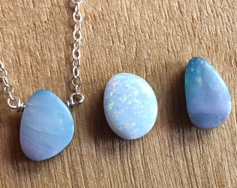 Genuine Opal Necklace - Libra Zodiac Necklace - Natural Opal Doublet Necklace - October Birthstone Necklace - Real Opal Pendant