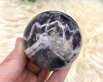 Chevron Amethyst Sphere 58mm JT -  Third Eye Crown Chakra - Amethyst Crystal - Crystal Grid - Meditation Stone - Amethyst