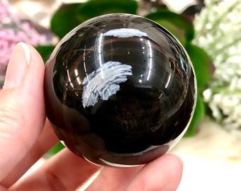 Mixed Obsidian Sphere 47mm ARE - Obsidian Sphere - Crystal Grid - Protection Stone - Meditation Stone - Solar Plexus Chakra - Root Chakra